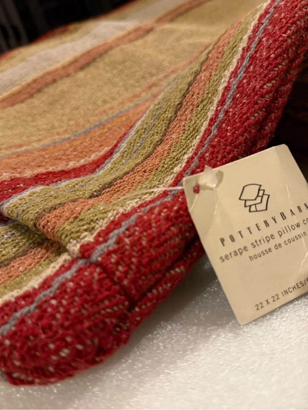 Rare! New Pottery Barn Serape Stripe Kilim Pillow Cover Set/3, 22” and 14X36”
